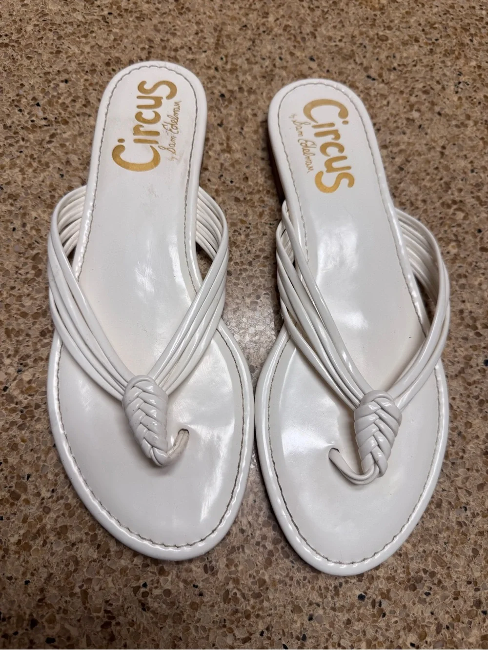Circus by Sam Edelman White Braided Thong Sandals
